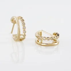 Histoire d'Or Créoles Plaqué Or Jaune Par Oxyde De Zirconium Best