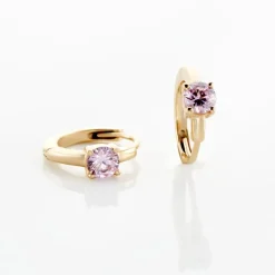 Histoire d'Or Créoles Plaqué Or Laurick Oxydes De Zirconium plaqué or jaune oxyde rose Clearance