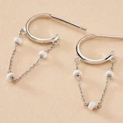 Histoire d'Or Créoles Polka Argent Blanc Discount