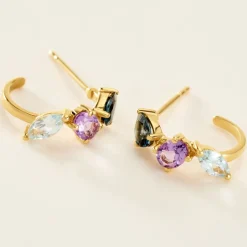 Histoire d'Or Créoles Printemps Précieux Or Jaune Topaze Sale