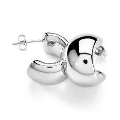 Histoire d'Or Créoles Riga acier blanc sans pierre Hot