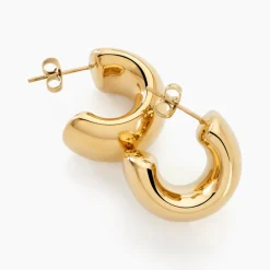 Histoire d'Or Créoles Riga Acier Jaune Sans Pierre acier dore sans pierre New