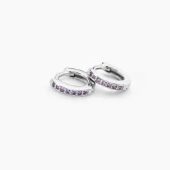 Histoire d'Or Créoles Rio Argent Blanc Oxyde De Zirconium argent blanc oxyde violet Clearance