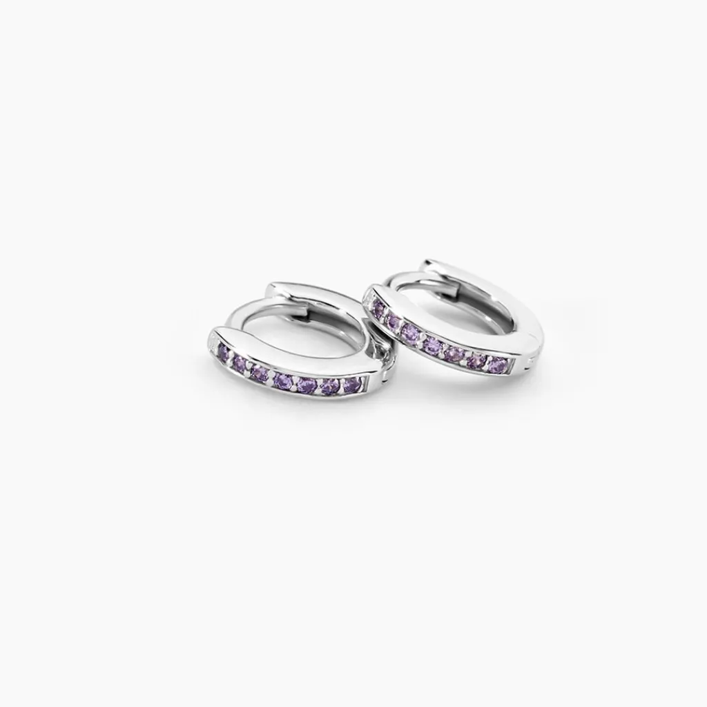 Histoire d'Or Créoles Rio Argent Blanc Oxyde De Zirconium argent blanc oxyde violet Clearance