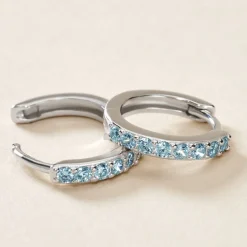 Histoire d'Or Créoles Rio Argent Blanc Oxyde De Zirconium argent blanc oxyde bleu New