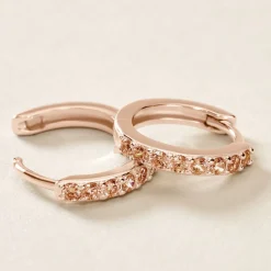 Histoire d'Or Créoles Rio Argent Blanc Oxyde De Zirconium argent rose oxyde champagne New