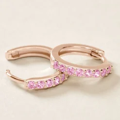 Histoire d'Or Créoles Rio Argent Rose Oxyde De Zirconium argent rose oxyde rose Best