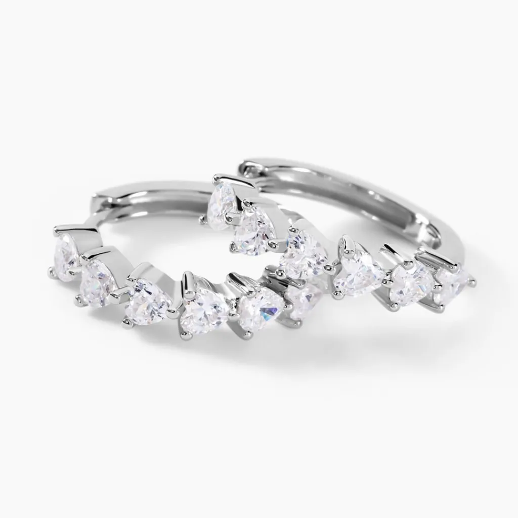 Histoire d'Or Créoles Roanne Argent Blanc Oxyde De Zirconium Clearance