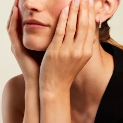 Histoire d'Or Créoles Roanne Argent Blanc Oxyde De Zirconium Clearance