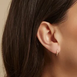 Histoire d'Or Créoles Robina Or Jaune Diamant New