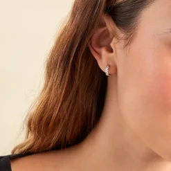 Histoire d'Or Créoles Robine Argent Blanc Oxyde De Zirconium