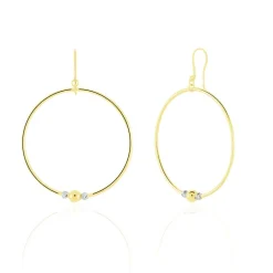 Histoire d'Or Créoles Rosa Billes Diamantees Or Jaune