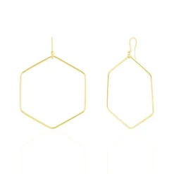 Histoire d'Or Créoles Roseane Hexagone Or Jaune New