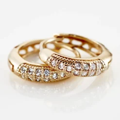 Histoire d'Or Créoles Sahar Plaqué Or Jaune Oxyde De Zirconium Hot