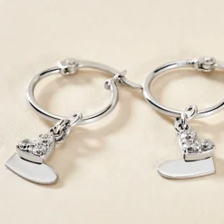 Histoire d'Or Créoles Salli Argent Blanc Oxyde De Zirconium Best