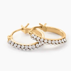 Histoire d'Or Créoles Sandrine Or Jaune Strass Hot