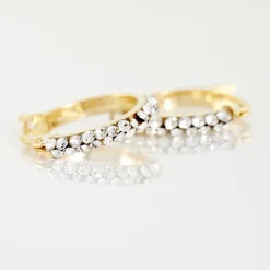 Histoire d'Or Créoles Sandrine Or Jaune Strass Hot