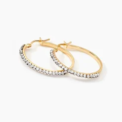 Histoire d'Or Créoles Sandrine Or Jaune Strass or jaune strass blanc Sale