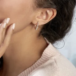 Histoire d'Or Créoles Sandrine Or Rose Strass Sale