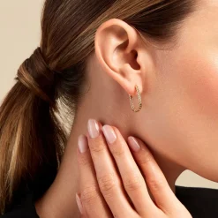 Histoire d'Or Créoles Spencer Acier Jaune Discount