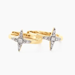 Histoire d'Or Créoles Starlight Or Jaune Diamant Hot