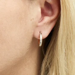 Histoire d'Or Créoles Sterala Or Jaune Strass New