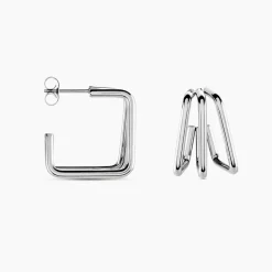 Histoire d'Or Créoles Stormie Acier Blanc Online