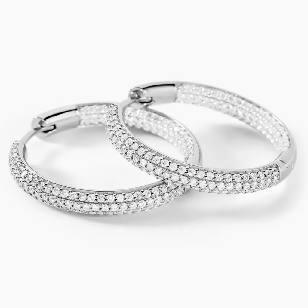 Histoire d'Or Créoles Suzel Argent Blanc Oxyde De Zirconium