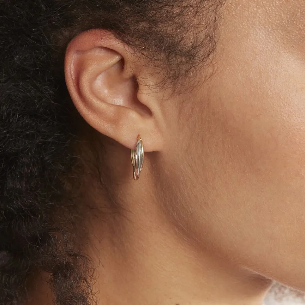 Histoire d'Or Créoles Tanya Or Tricolore New