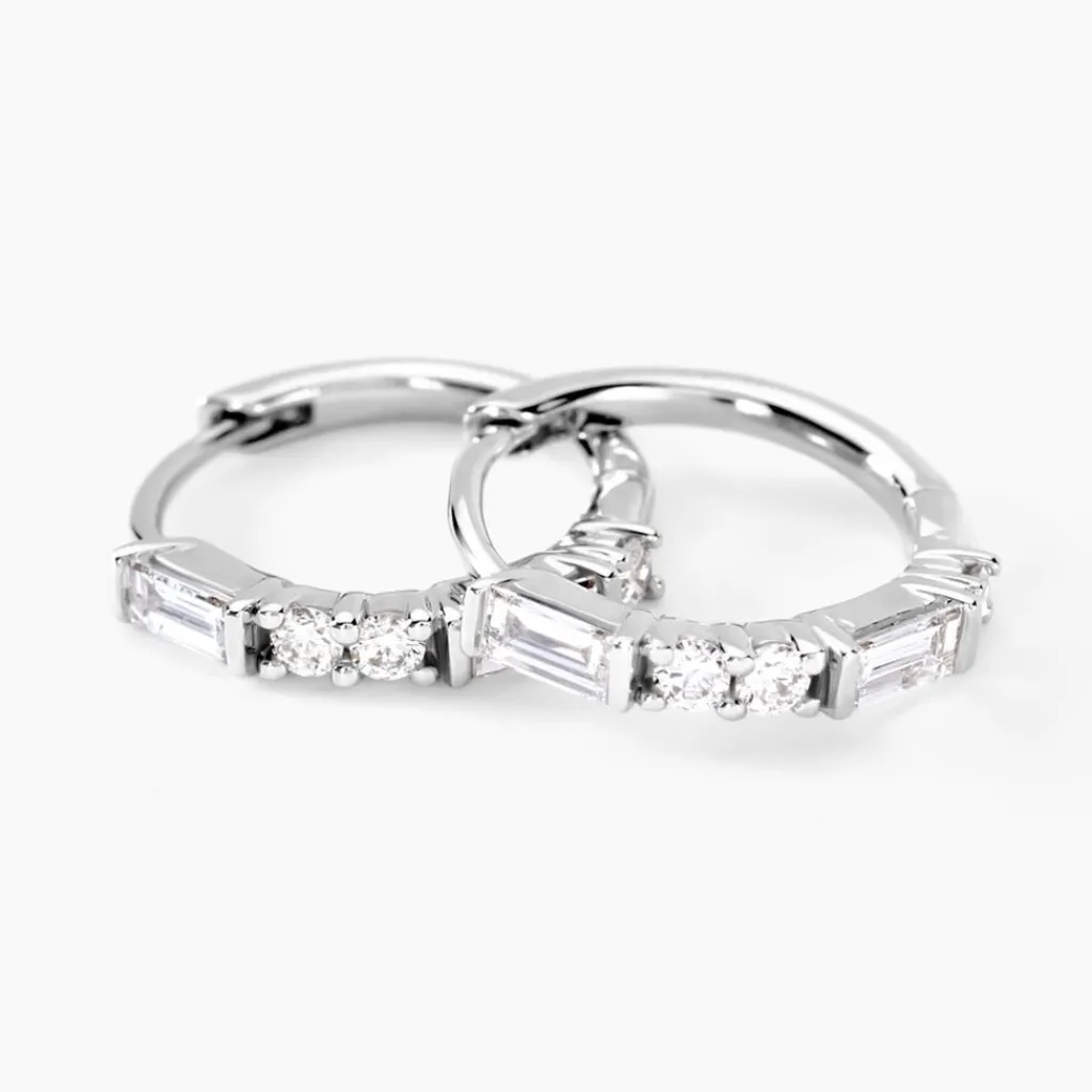 Histoire d'Or Créoles Taranis Or Blanc Diamant Synthétique Best