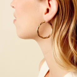 Histoire d'Or Créoles Tegan Or Jaune Clearance