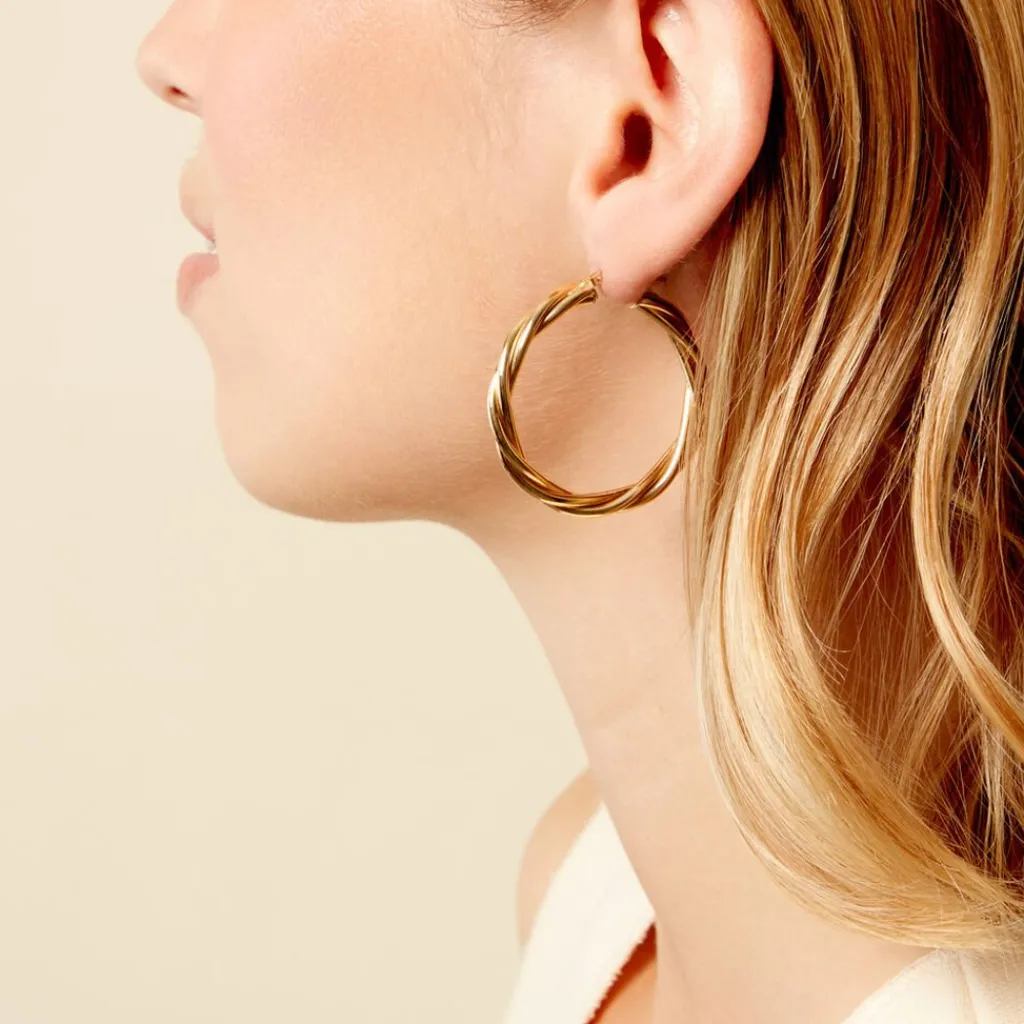 Histoire d'Or Créoles Tegan Or Jaune Clearance