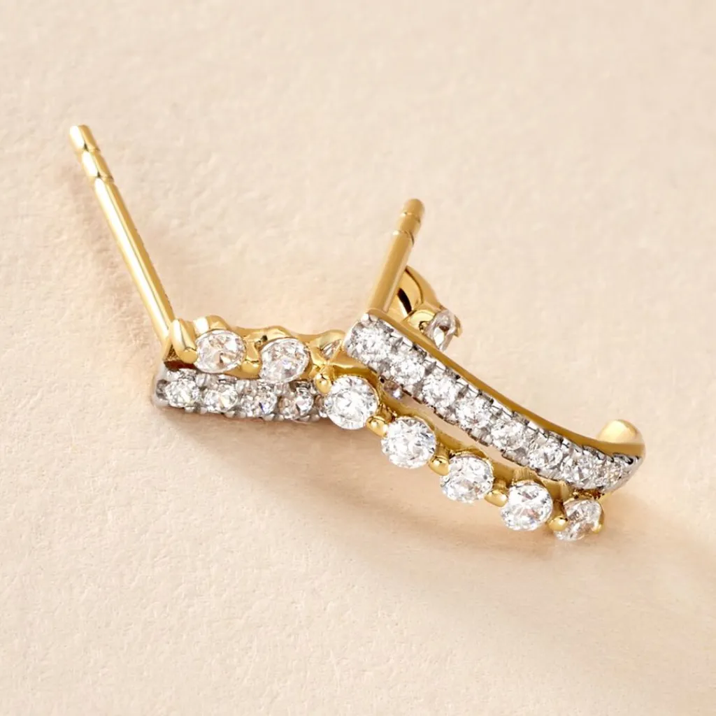 Histoire d'Or Créoles The Crown De Zirconium or jaune oxyde Outlet