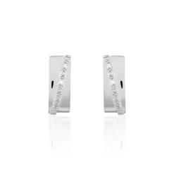 Histoire d'Or Créoles Timira Rondes Or Blanc Diamant Best