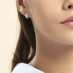 Histoire d'Or Créoles Timira Rondes Or Blanc Diamant Best