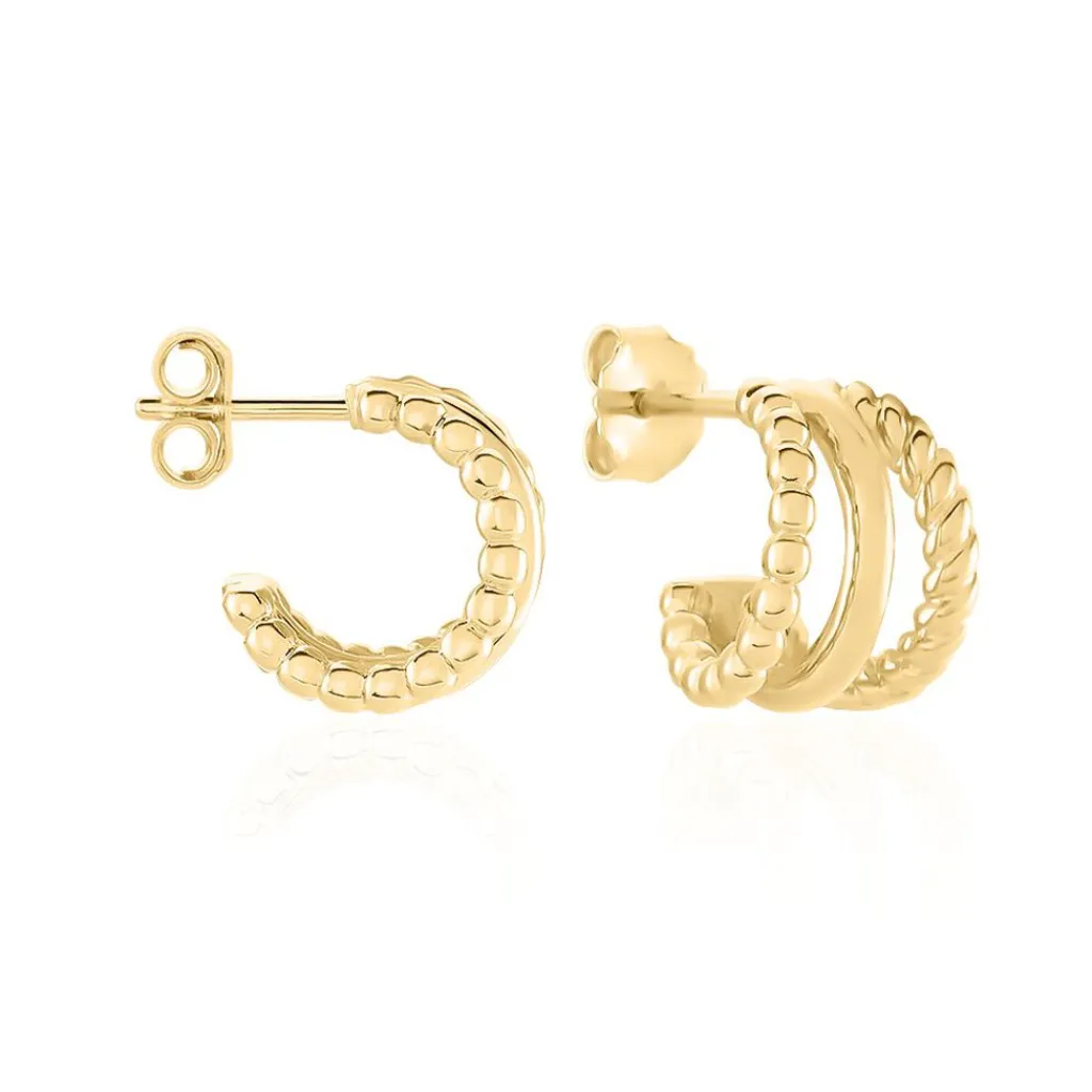 Histoire d'Or Créoles Timmy Plaqué Or Jaune Hot