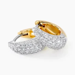 Histoire d'Or Créoles Tiwa De Zirconium argent bicolore oxyde Hot