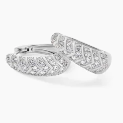 Histoire d'Or Créoles Tiwa De Zirconium argent blanc oxyde Outlet