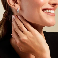 Histoire d'Or Créoles Tiwa De Zirconium argent blanc oxyde Outlet