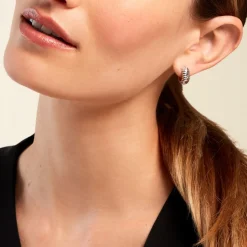 Histoire d'Or Créoles Tiwa De Zirconium argent blanc oxyde Best