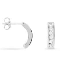 Histoire d'Or Créoles Tuna Rondes Argent Blanc Oxyde De Zirconium Sale