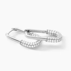 Histoire d'Or Créoles Urban Call De Zirconium argent blanc oxyde New