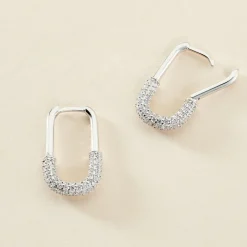 Histoire d'Or Créoles Urban Call De Zirconium argent blanc oxyde New