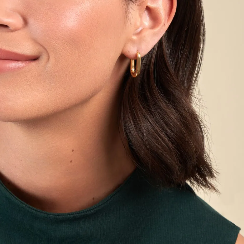 Histoire d'Or Créoles Urban Line acier doré