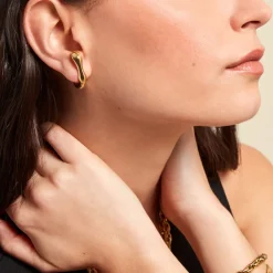 Histoire d'Or Créoles Valence Acier Jaune Discount