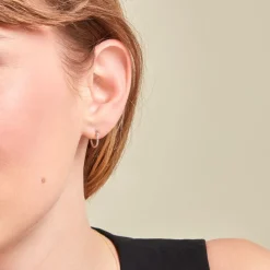 Histoire d'Or Créoles Valentine Argent Blanc Clearance