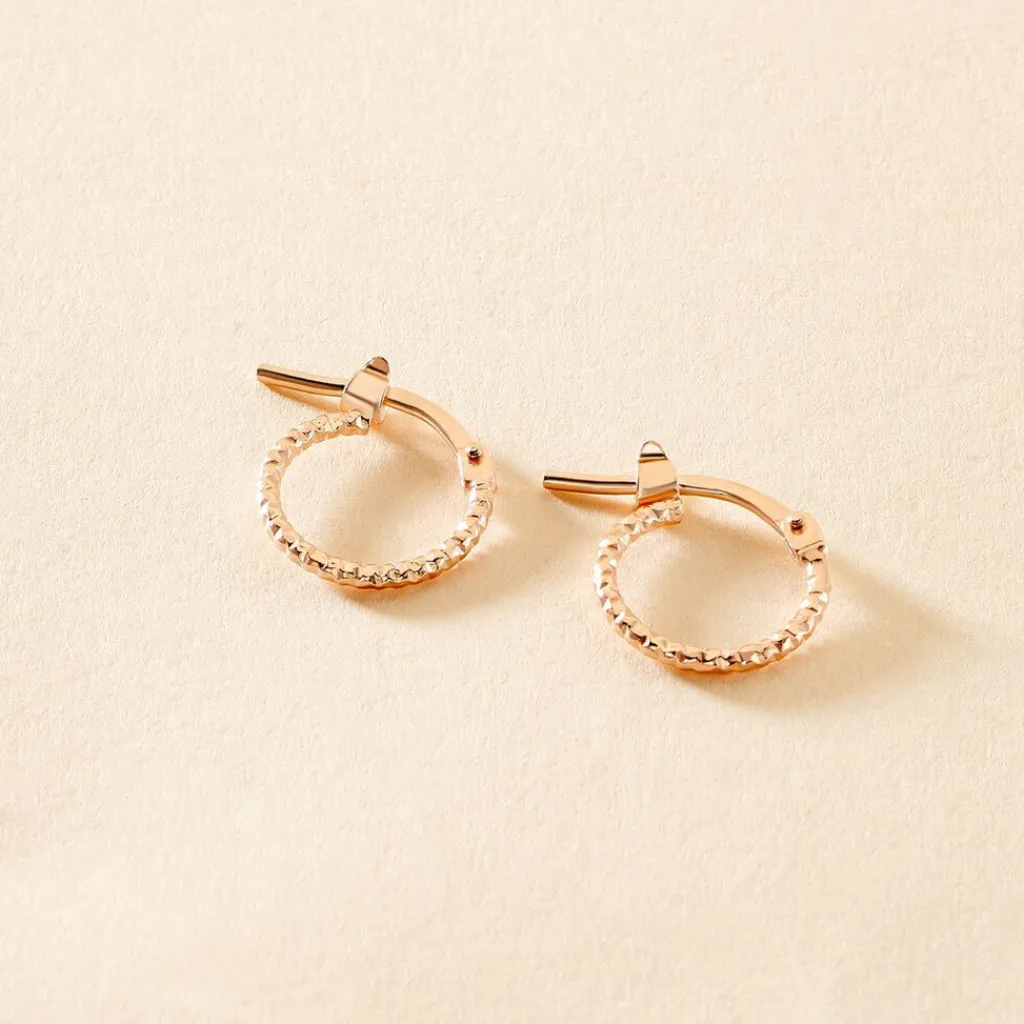 Histoire d'Or Créoles Valentine Argent Rose New