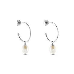 Histoire d'Or Créoles Walli Argent Blanc Perle De Culture Sale