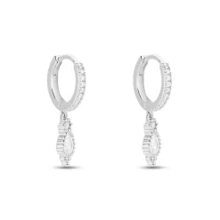 Histoire d'Or Créoles Ysee Argent Blanc Oxyde De Zirconium Clearance