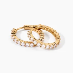 Histoire d'Or Créoles Zoelia De Zirconium plaqué or jaune oxyde Clearance